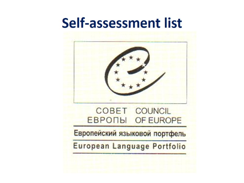 Self-assessment list